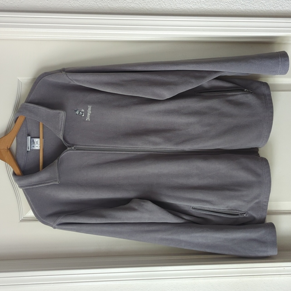 Disney Parks Gray Lightweight Fleece zip up Jacket - size XL